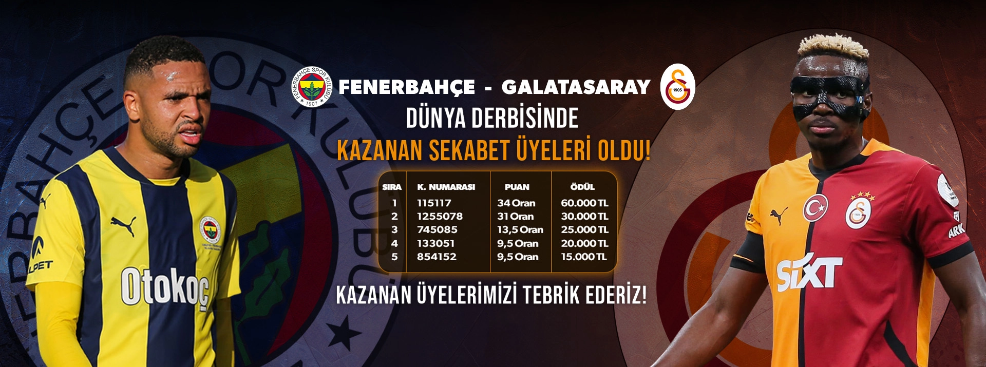 derbi kazananlar
